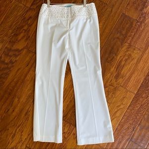white / cream marciano dress pants with gold studs